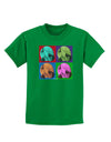 Three Wolves Howling - Pop-Art #1 Childrens Dark T-Shirt by TooLoud-Childrens T-Shirt-TooLoud-Kelly-Green-X-Small-Davson Sales