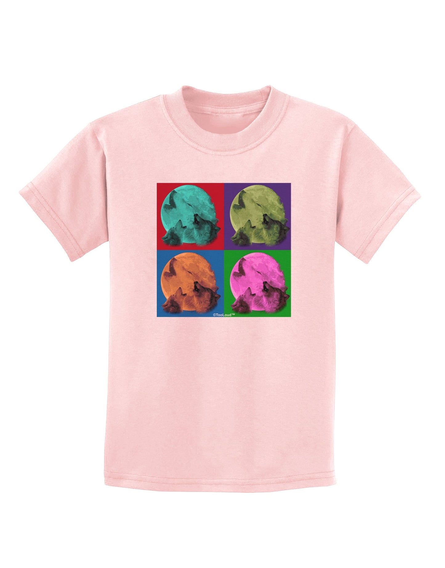 Three Wolves Howling - Pop-Art #1 Childrens T-Shirt by TooLoud-Childrens T-Shirt-TooLoud-PalePink-X-Small-Davson Sales