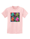 Three Wolves Howling - Pop-Art #1 Childrens T-Shirt by TooLoud-Childrens T-Shirt-TooLoud-PalePink-X-Small-Davson Sales