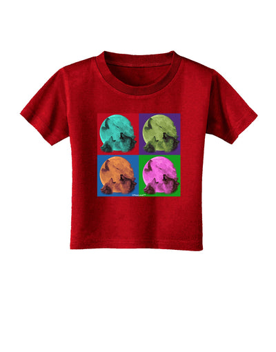 Three Wolves Howling - Pop-Art #1 Toddler T-Shirt Dark by TooLoud-Toddler T-Shirt-TooLoud-Clover-Green-2T-Davson Sales