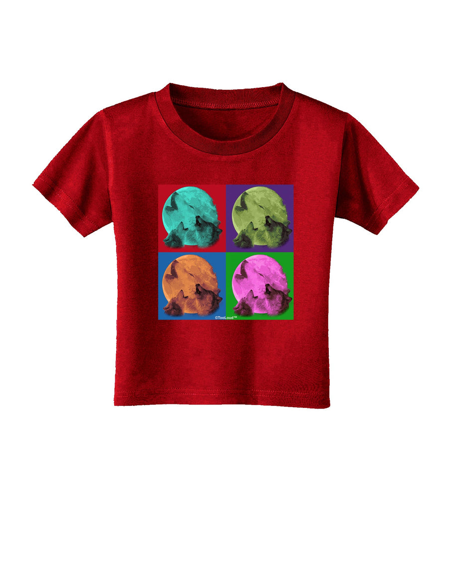 Three Wolves Howling - Pop-Art #1 Toddler T-Shirt Dark by TooLoud-Toddler T-Shirt-TooLoud-Black-2T-Davson Sales