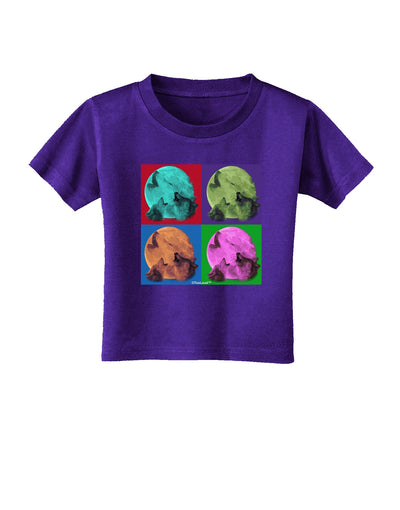 Three Wolves Howling - Pop-Art #1 Toddler T-Shirt Dark by TooLoud-Toddler T-Shirt-TooLoud-Purple-2T-Davson Sales