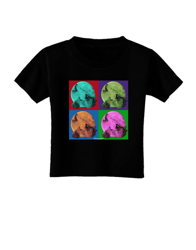 Three Wolves Howling - Pop-Art #1 Toddler T-Shirt Dark by TooLoud-Toddler T-Shirt-TooLoud-Black-2T-Davson Sales