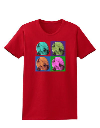 Three Wolves Howling - Pop-Art #1 Womens Dark T-Shirt by TooLoud-Womens T-Shirt-TooLoud-Red-X-Small-Davson Sales