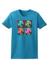 Three Wolves Howling - Pop-Art #1 Womens Dark T-Shirt by TooLoud-Womens T-Shirt-TooLoud-Turquoise-X-Small-Davson Sales