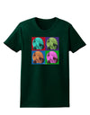 Three Wolves Howling - Pop-Art #1 Womens Dark T-Shirt by TooLoud-Womens T-Shirt-TooLoud-Forest-Green-Small-Davson Sales