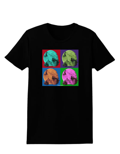 Three Wolves Howling - Pop-Art #1 Womens Dark T-Shirt by TooLoud-Womens T-Shirt-TooLoud-Black-X-Small-Davson Sales