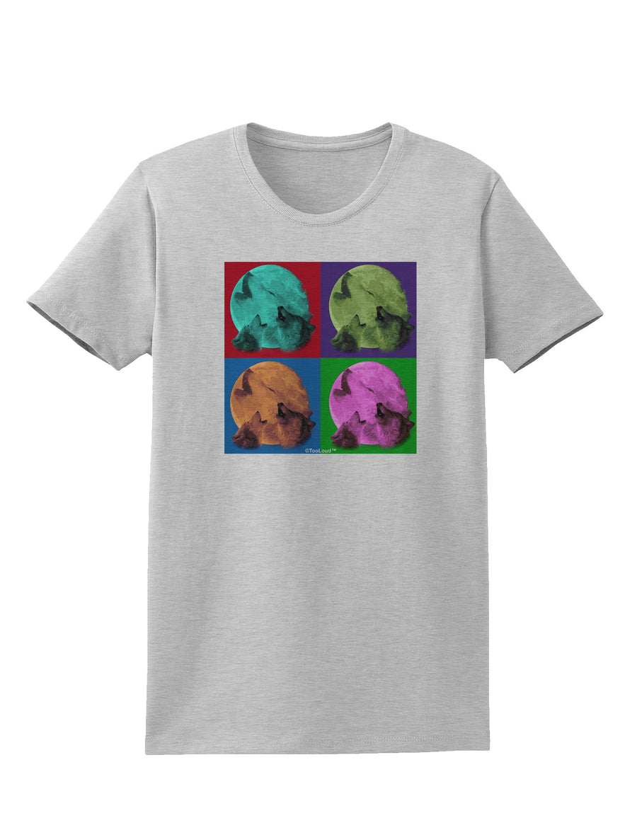 Three Wolves Howling - Pop-Art #1 Womens T-Shirt by TooLoud-Womens T-Shirt-TooLoud-White-X-Small-Davson Sales