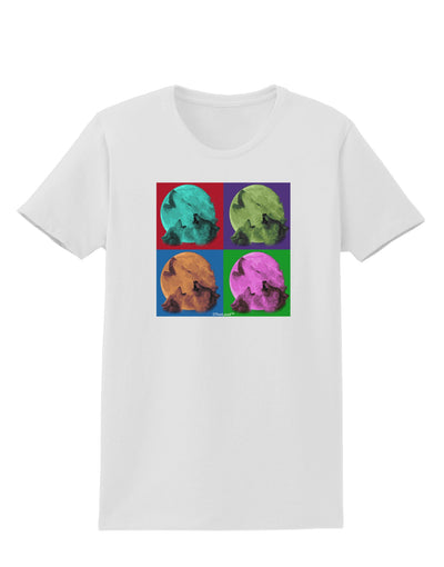 Three Wolves Howling - Pop-Art #1 Womens T-Shirt by TooLoud-Womens T-Shirt-TooLoud-White-X-Small-Davson Sales