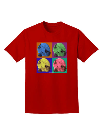 Three Wolves Howling - Pop-Art #2 Adult Dark T-Shirt by TooLoud-Mens T-Shirt-TooLoud-Red-Small-Davson Sales