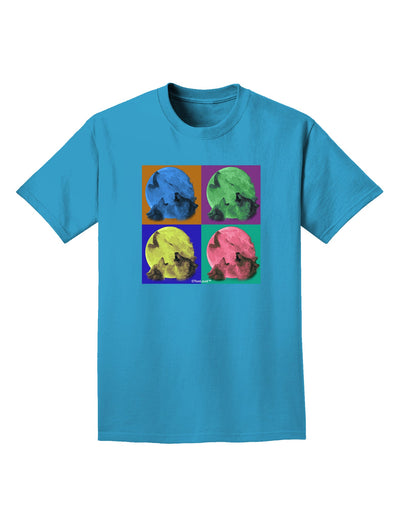 Three Wolves Howling - Pop-Art #2 Adult Dark T-Shirt by TooLoud-Mens T-Shirt-TooLoud-Turquoise-Small-Davson Sales