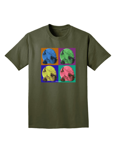 Three Wolves Howling - Pop-Art #2 Adult Dark T-Shirt by TooLoud-Mens T-Shirt-TooLoud-Military-Green-Small-Davson Sales