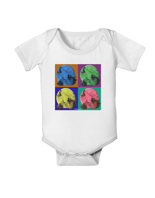 Three Wolves Howling - Pop-Art #2 Baby Romper Bodysuit by TooLoud-Baby Romper-TooLoud-White-06-Months-Davson Sales