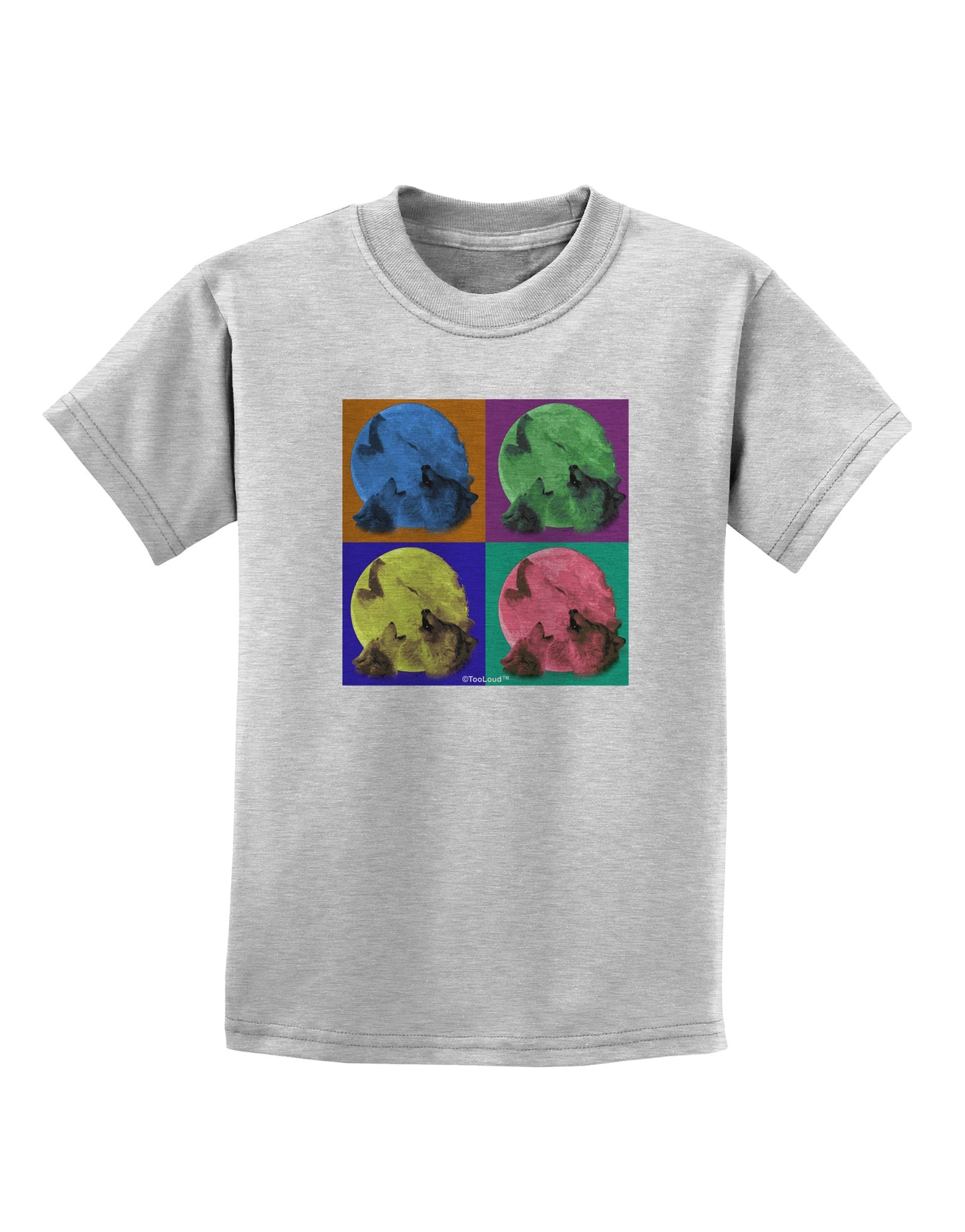 Three Wolves Howling - Pop-Art #2 Childrens T-Shirt by TooLoud-Childrens T-Shirt-TooLoud-AshGray-X-Small-Davson Sales