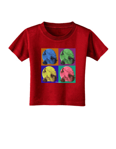 Three Wolves Howling - Pop-Art #2 Toddler T-Shirt Dark by TooLoud-Toddler T-Shirt-TooLoud-Clover-Green-2T-Davson Sales