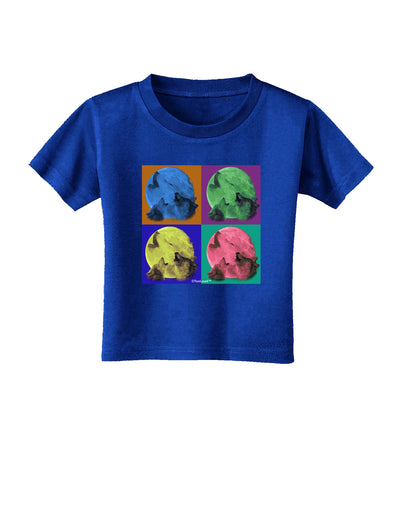 Three Wolves Howling - Pop-Art #2 Toddler T-Shirt Dark by TooLoud-Toddler T-Shirt-TooLoud-Red-2T-Davson Sales