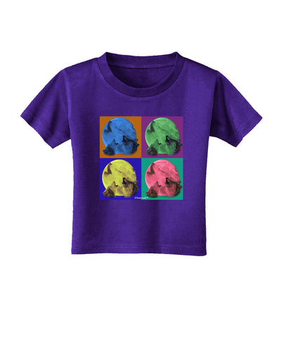 Three Wolves Howling - Pop-Art #2 Toddler T-Shirt Dark by TooLoud-Toddler T-Shirt-TooLoud-Purple-2T-Davson Sales