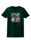 Three Wolves Howling - Pop-Art #2 Womens Dark T-Shirt by TooLoud-Womens T-Shirt-TooLoud-Forest-Green-Small-Davson Sales