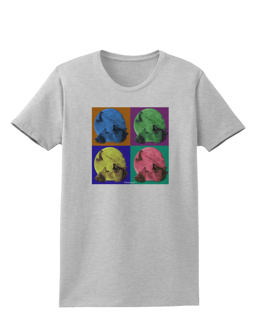 Three Wolves Howling - Pop-Art #2 Womens T-Shirt by TooLoud-Womens T-Shirt-TooLoud-White-X-Small-Davson Sales