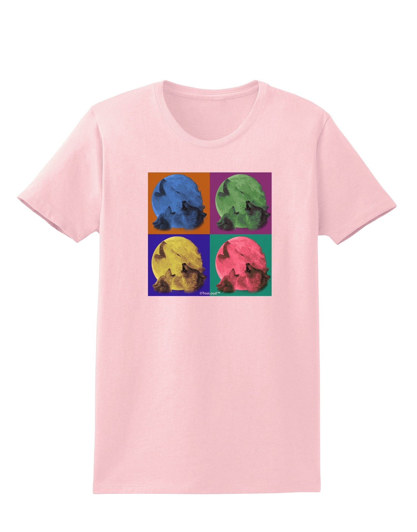 Three Wolves Howling - Pop-Art #2 Womens T-Shirt by TooLoud-Womens T-Shirt-TooLoud-PalePink-X-Small-Davson Sales