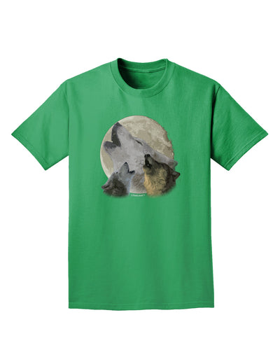 Three Wolves Howling at the Moon Adult Dark T-Shirt by TooLoud-Mens T-Shirt-TooLoud-Kelly-Green-Small-Davson Sales