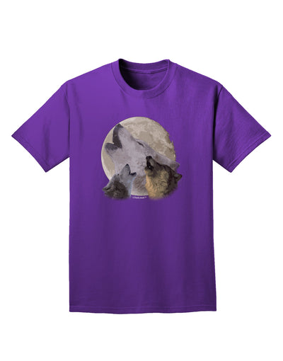 Three Wolves Howling at the Moon Adult Dark T-Shirt by TooLoud-Mens T-Shirt-TooLoud-Purple-Small-Davson Sales