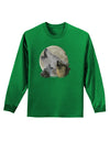 Three Wolves Howling at the Moon Adult Long Sleeve Dark T-Shirt by TooLoud-TooLoud-Kelly-Green-Small-Davson Sales