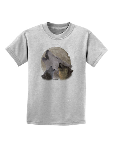 Three Wolves Howling at the Moon Childrens T-Shirt by TooLoud-Childrens T-Shirt-TooLoud-AshGray-X-Small-Davson Sales