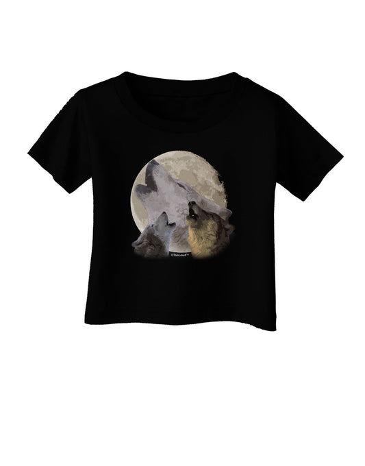 Three Wolves Howling at the Moon Infant T-Shirt Dark by TooLoud-Infant T-Shirt-TooLoud-Black-06-Months-Davson Sales