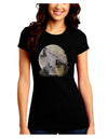 Three Wolves Howling at the Moon Juniors Crew Dark T-Shirt by TooLoud-T-Shirts Juniors Tops-TooLoud-Black-Juniors Fitted Small-Davson Sales