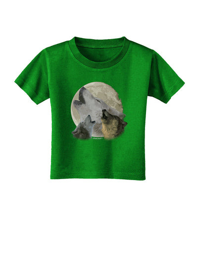 Three Wolves Howling at the Moon Toddler T-Shirt Dark by TooLoud-Toddler T-Shirt-TooLoud-Royal-Blue-2T-Davson Sales