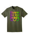 Throw Me The Beads - Mardi Gras Adult Dark T-Shirt by TooLoud-Mens T-Shirt-TooLoud-Military-Green-Small-Davson Sales