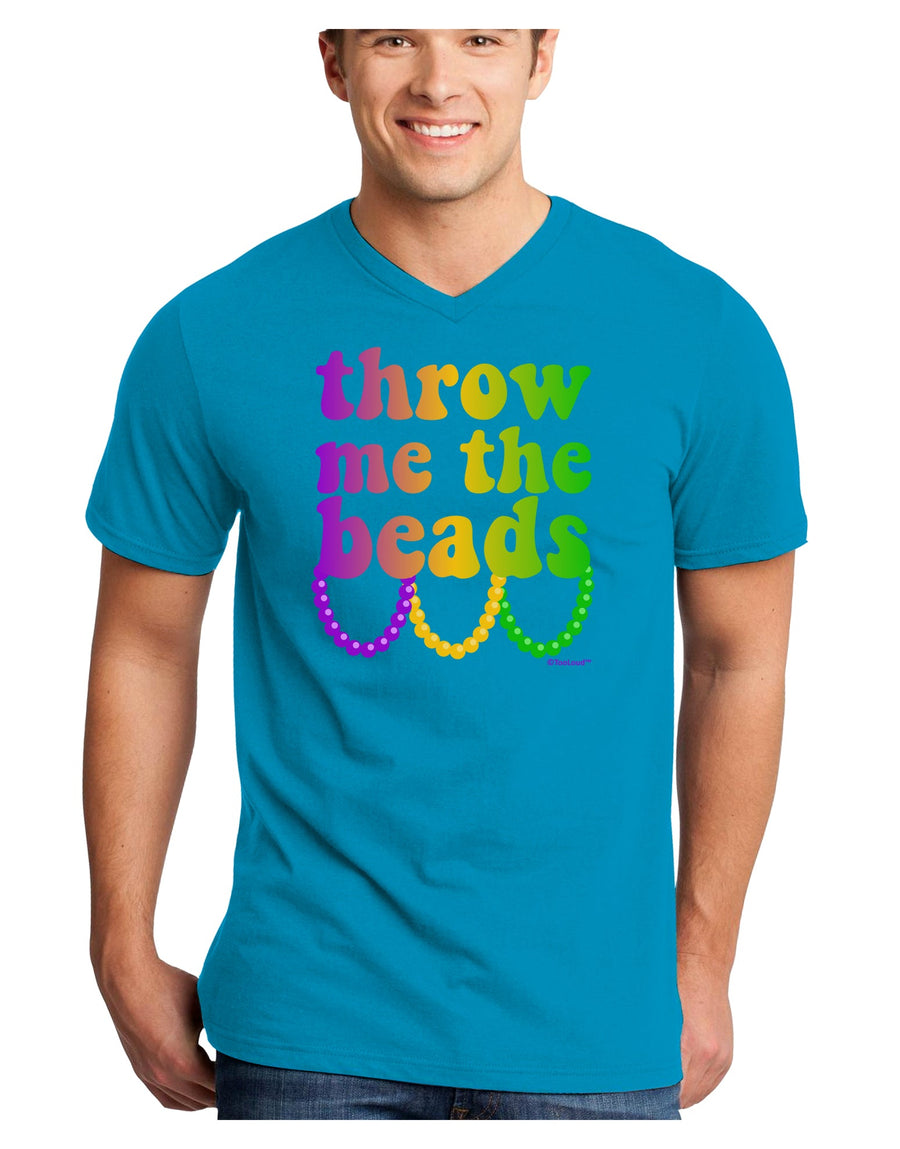 Throw Me The Beads - Mardi Gras Adult Dark V-Neck T-Shirt by TooLoud-Mens V-Neck T-Shirt-TooLoud-Black-Small-Davson Sales