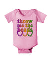 Throw Me The Beads - Mardi Gras Baby Romper Bodysuit by TooLoud-Baby Romper-TooLoud-Light-Pink-06-Months-Davson Sales