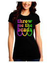 Throw Me The Beads - Mardi Gras Juniors Crew Dark T-Shirt by TooLoud-T-Shirts Juniors Tops-TooLoud-Black-Juniors Fitted Small-Davson Sales