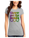 Throw Me The Beads - Mardi Gras Juniors T-Shirt by TooLoud-Womens Juniors T-Shirt-TooLoud-Ash-Gray-Juniors Fitted X-Small-Davson Sales