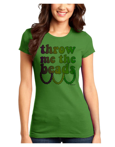 Throw Me The Beads - Mardi Gras Juniors T-Shirt by TooLoud-Womens Juniors T-Shirt-TooLoud-Kiwi-Green-Juniors Fitted X-Small-Davson Sales