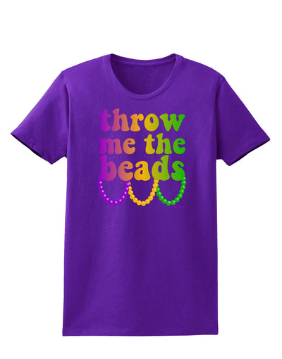 Throw Me The Beads - Mardi Gras Womens Dark T-Shirt by TooLoud-Womens T-Shirt-TooLoud-Purple-X-Small-Davson Sales