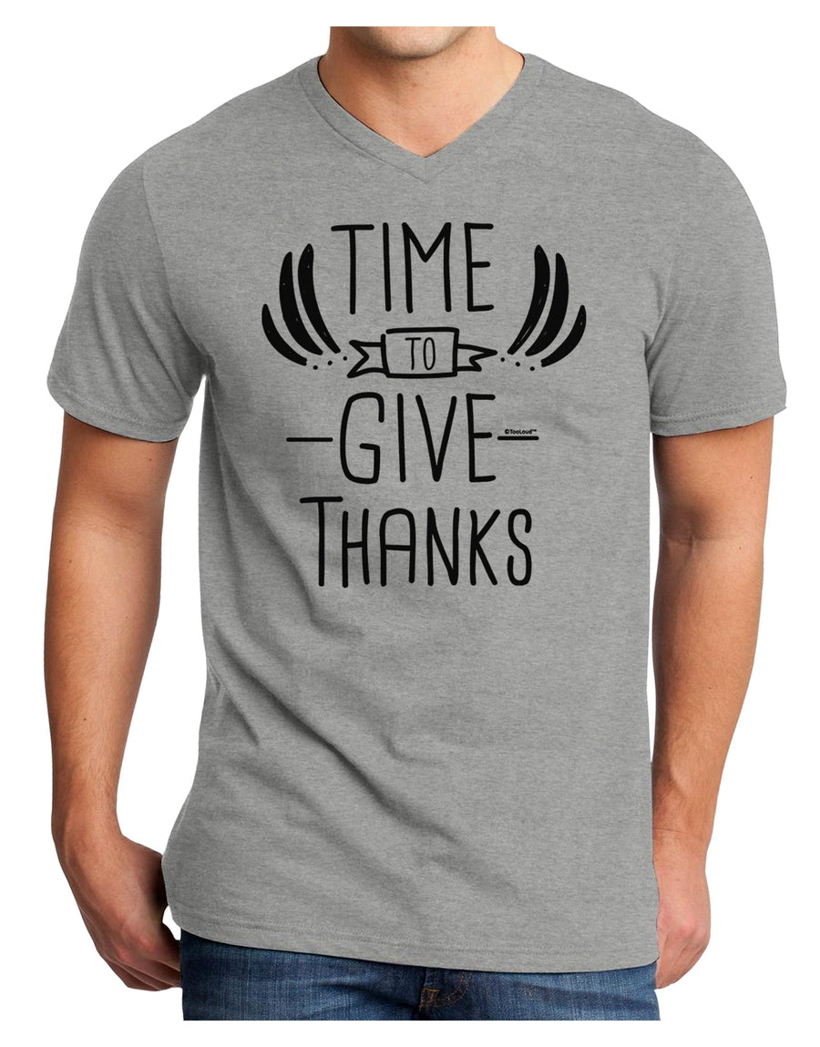 Time to Give Thanks Adult V-Neck T-shirt White 4XL Tooloud
