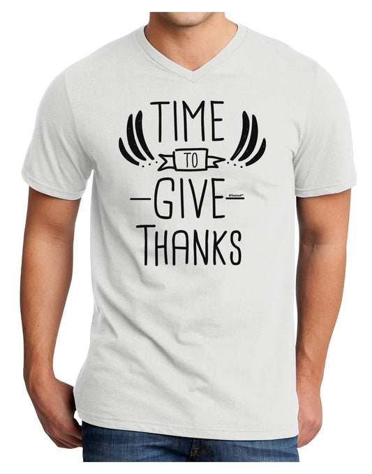 Time to Give Thanks Adult V-Neck T-shirt-Mens T-Shirt-TooLoud-White-Small-Davson Sales