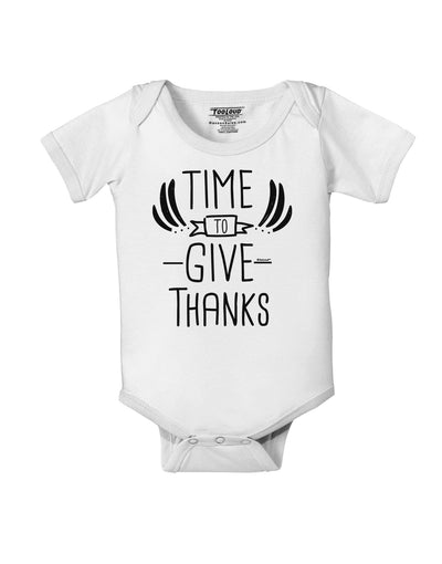 Time to Give Thanks Baby Romper Bodysuit-Baby Romper-TooLoud-White-06-Months-Davson Sales