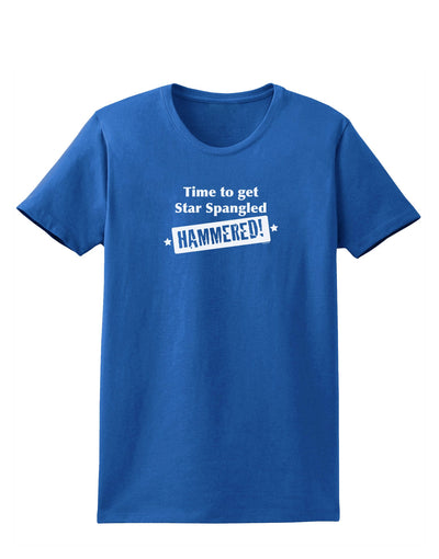 Time to get Star Spangled Hammered Womens Dark T-Shirt-TooLoud-Royal-Blue-X-Small-Davson Sales