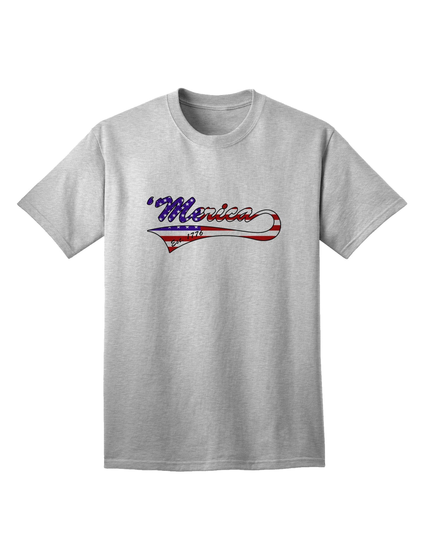 Timeless Patriotism: Merica Established 1776 - American Flag Style Adult T-Shirt by TooLoud-Mens T-shirts-TooLoud-AshGray-Small-Davson Sales