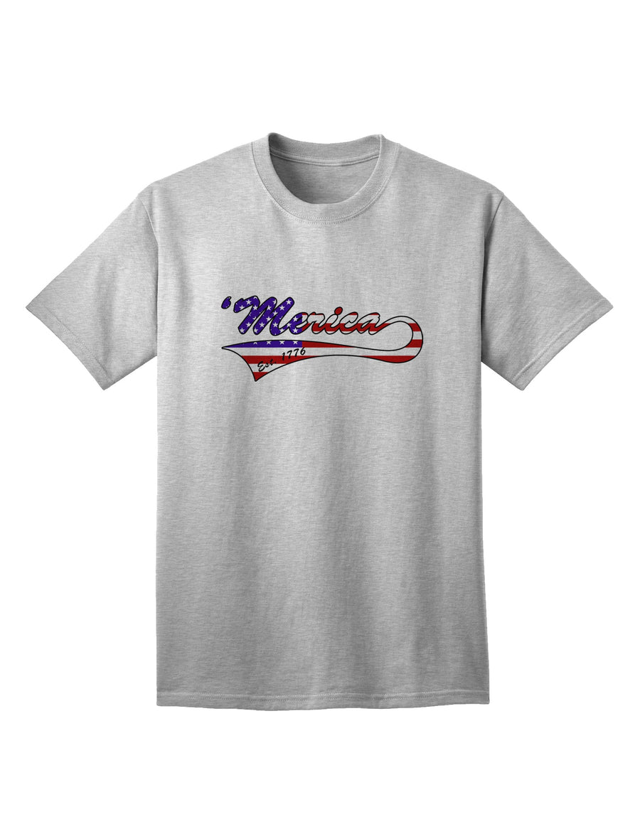 Timeless Patriotism: Merica Established 1776 - American Flag Style Adult T-Shirt by TooLoud-Mens T-shirts-TooLoud-White-Small-Davson Sales