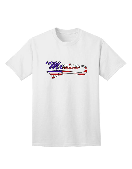 Timeless Patriotism: Merica Established 1776 - American Flag Style Adult T-Shirt by TooLoud-Mens T-shirts-TooLoud-White-Small-Davson Sales