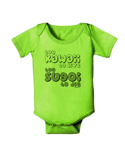 Too Kawaii to Live - B&W Baby Romper Bodysuit by TooLoud-Baby Romper-TooLoud-Lime-Green-06-Months-Davson Sales