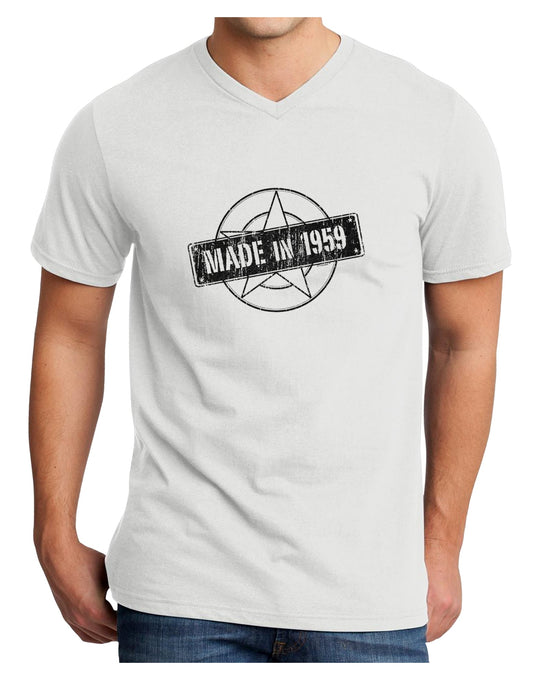 TooLoud 60th Birthday Gift Made in 1959 Adult V-Neck T-shirt-Mens V-Neck T-Shirt-TooLoud-White-Small-Davson Sales