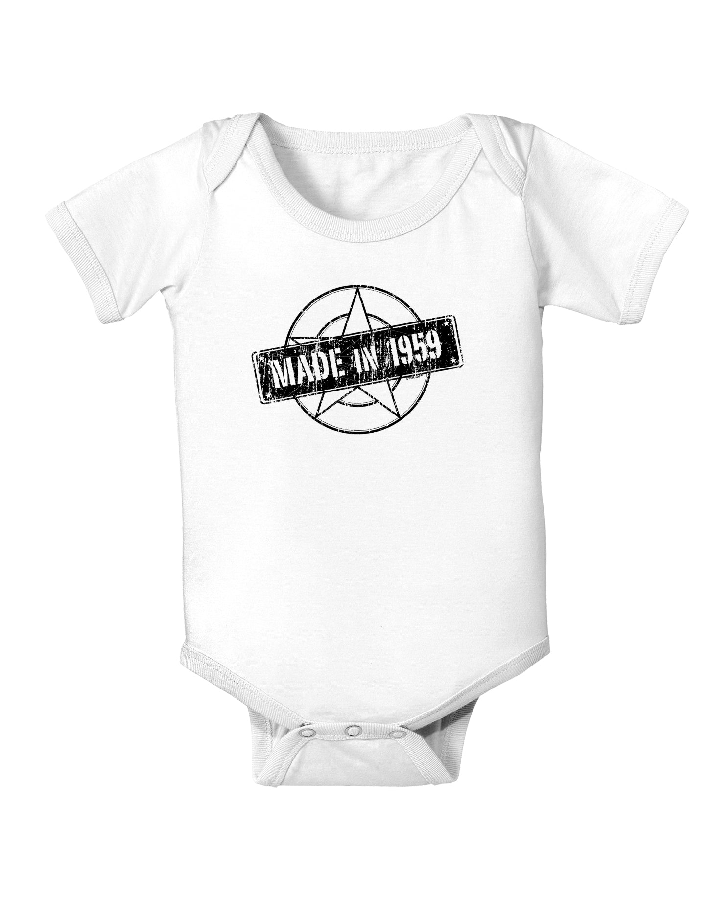 TooLoud 60th Birthday Gift Made in 1959 Baby Romper Bodysuit-Baby Romper-TooLoud-White-06-Months-Davson Sales