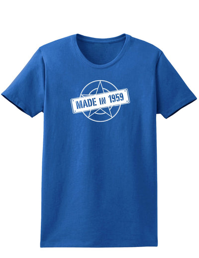 TooLoud 60th Birthday Gift Made in 1959 Womens Dark T-Shirt-Womens T-Shirt-TooLoud-Royal-Blue-X-Small-Davson Sales