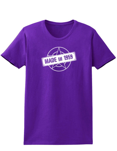 TooLoud 60th Birthday Gift Made in 1959 Womens Dark T-Shirt-Womens T-Shirt-TooLoud-Purple-X-Small-Davson Sales